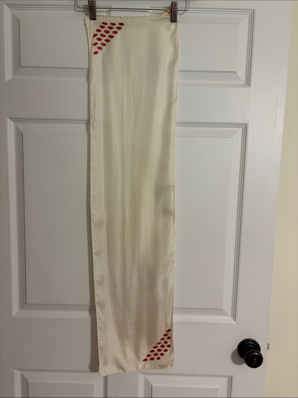 VTG White Silk Opera Scarf Tuxedo Formal Hand Rolled Italy Saul S Negreann